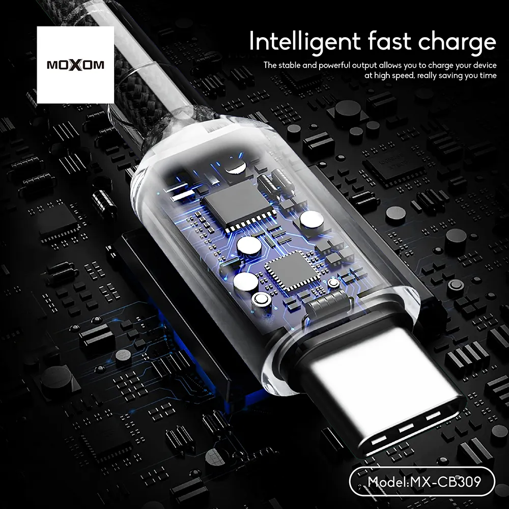 USB data kabal Moxom MX-CB309 Type C na Type C PD 60W 1m zlatni