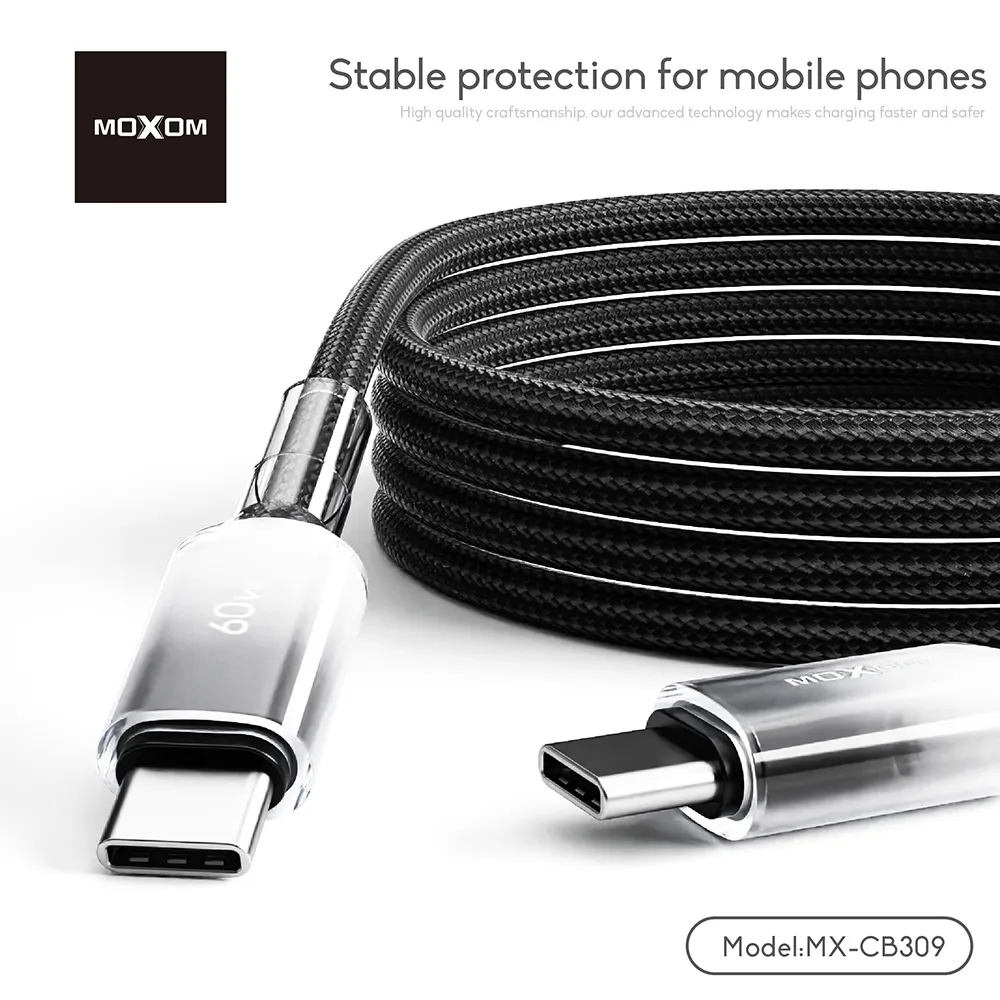 USB data kabal Moxom MX-CB309 Type C na Type C PD 60W 1m zlatni