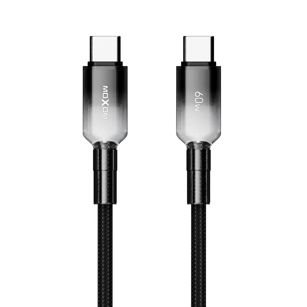 USB data kabal MOXOM MX-CB309 60W Fast Type-C na Type-C crni