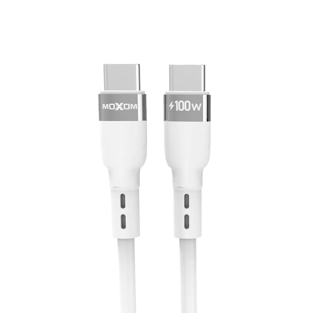 USB data kabal Moxom MX-CB186 silicone Type C na Type C 100W 1m beli
