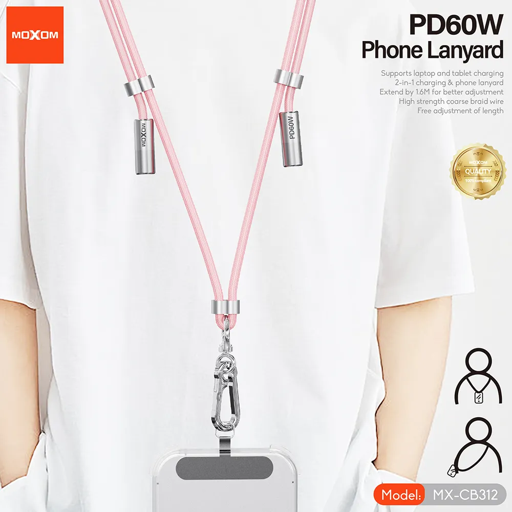 USB data kabal Moxom MX-CB312 Type C to Type C strap plavi