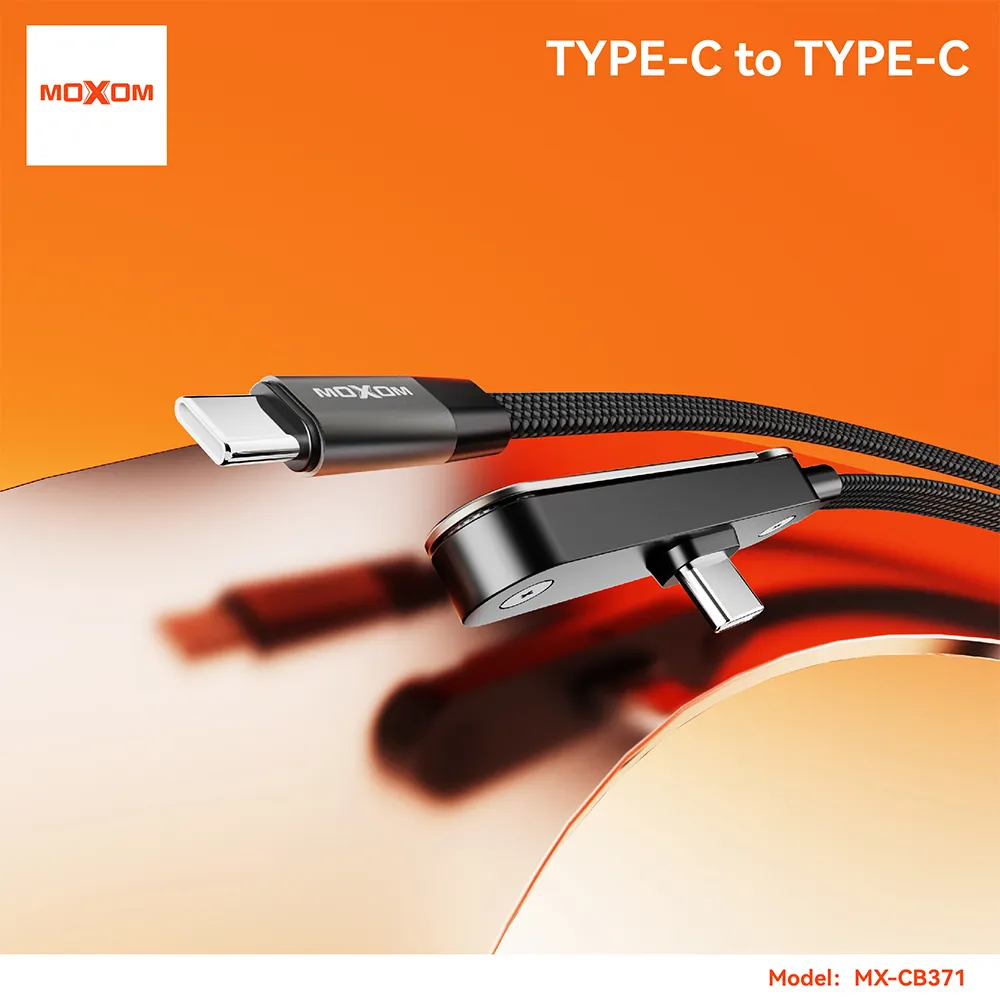 USB data kabal Moxom MX-CB371 60W Type C na Type C 1.2m crni