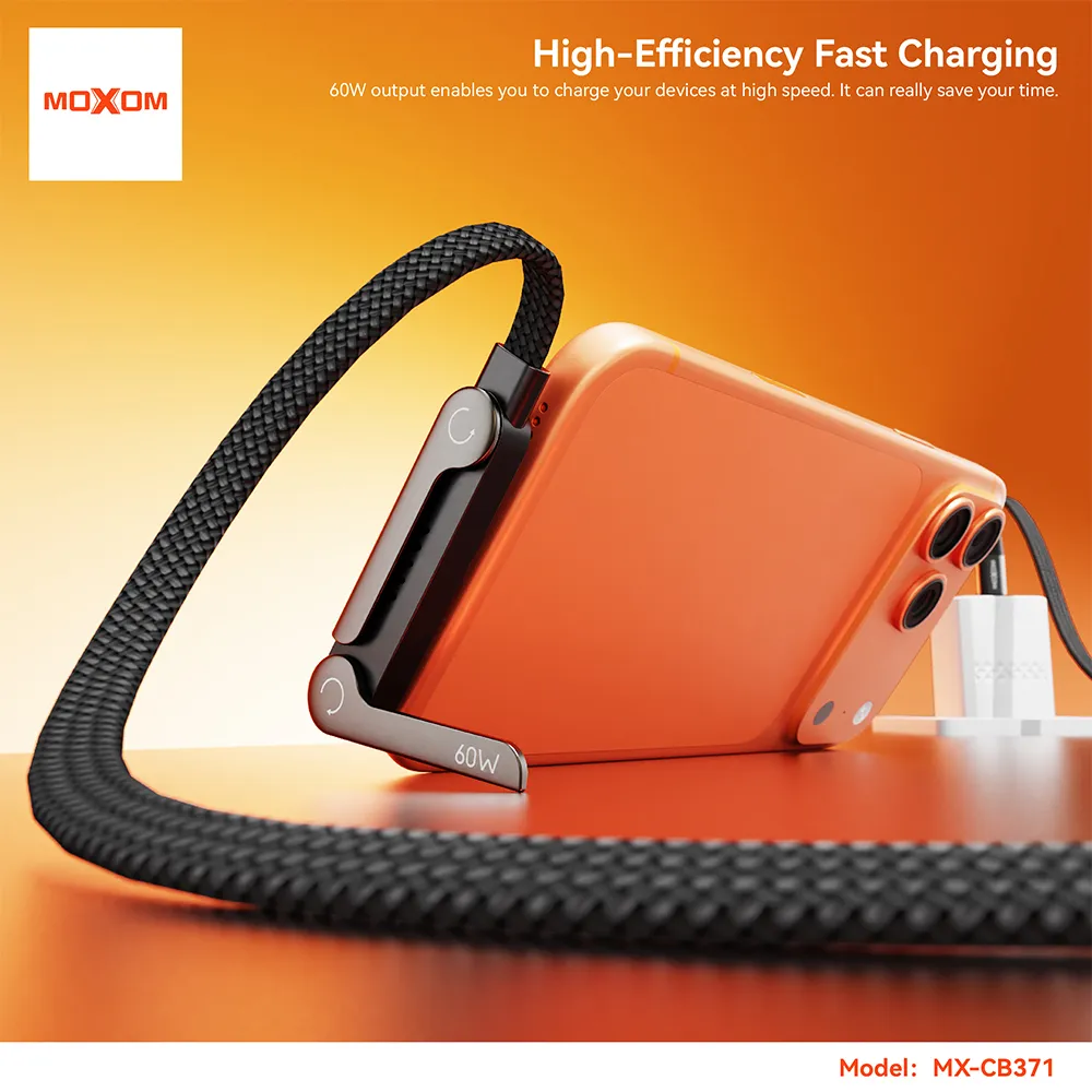 USB data kabal Moxom MX-CB371 60W Type C na Type C 1.2m crni