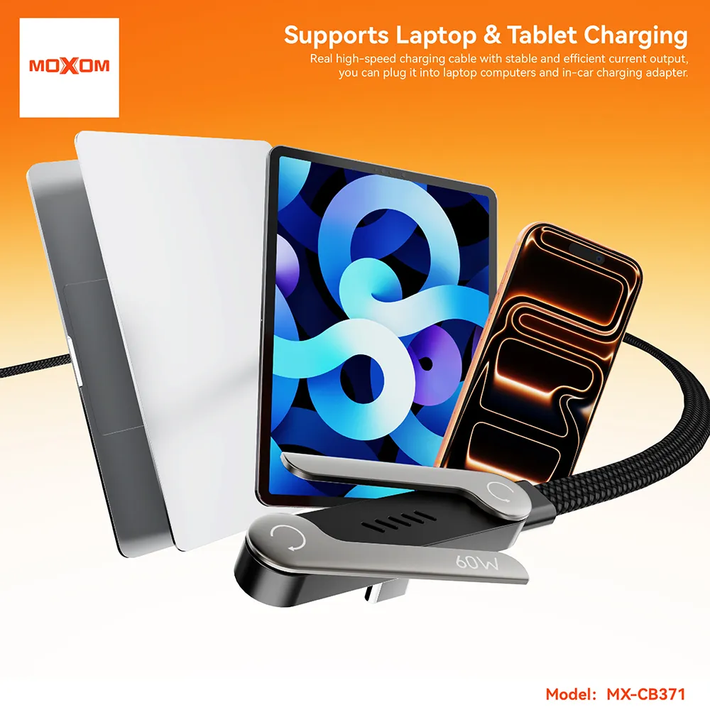 USB data kabal Moxom MX-CB371 60W Type C na Type C 1.2m crni