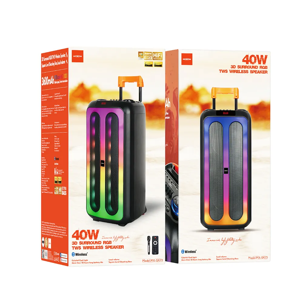 Zvucnik bluetooth Moxom MX-SK73 40W sa mikrofonom crni