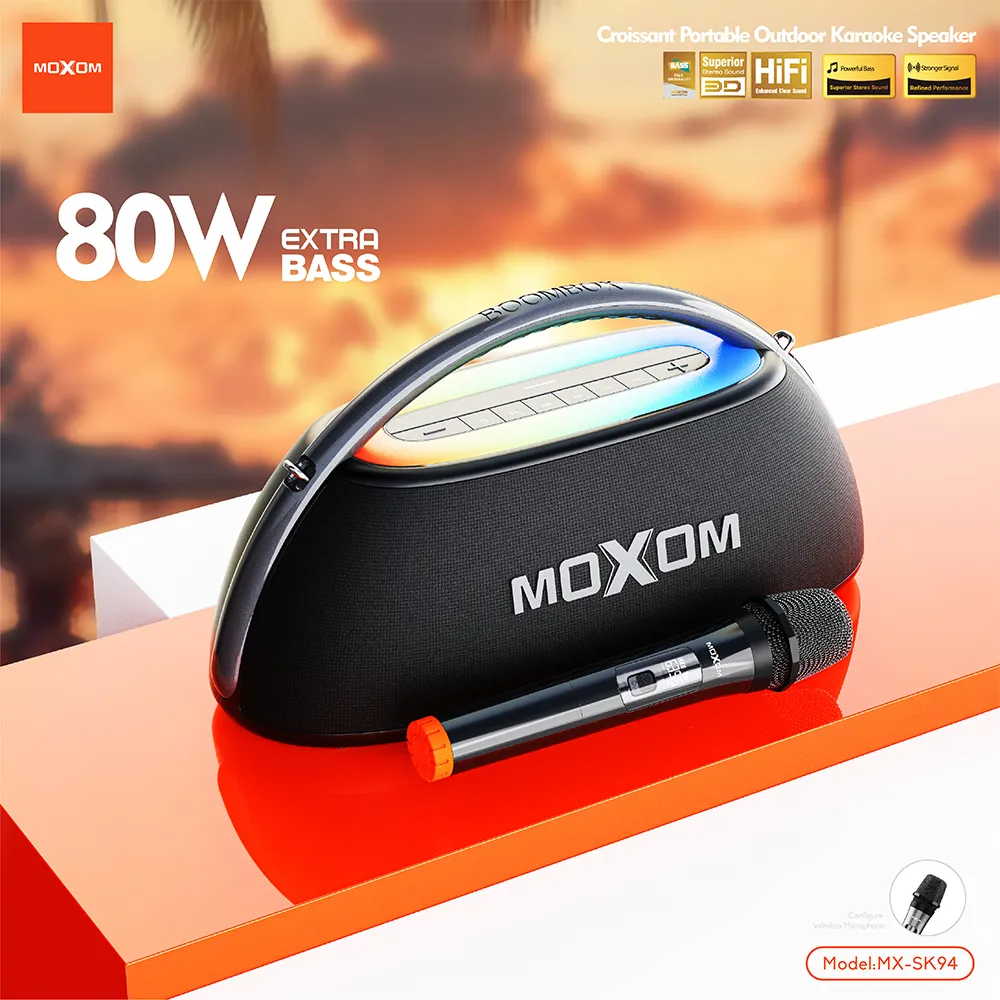 Zvucnik bluetooth Moxom MX-SK94 80W sa mikrofonom crni