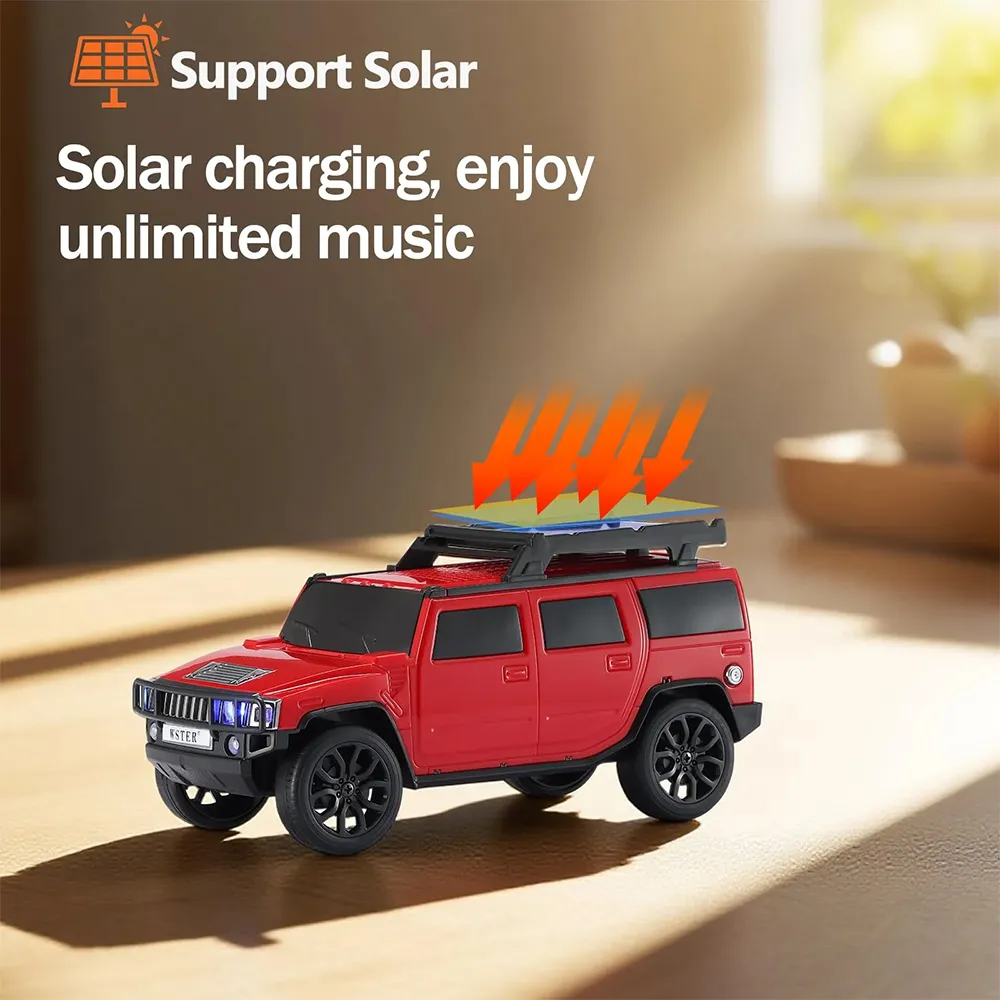 Zvucnik bluetooth WS-696 sa solarnim punjenjem auto crveni