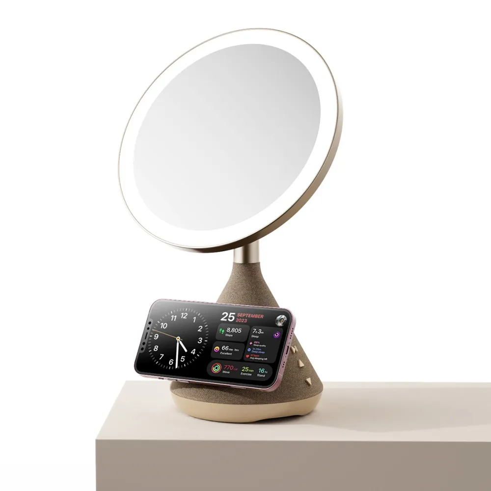 Zvucnik bluetooth + Ogledalo makeup + Bezicni punjac MagSafe SY-W02243 sivi