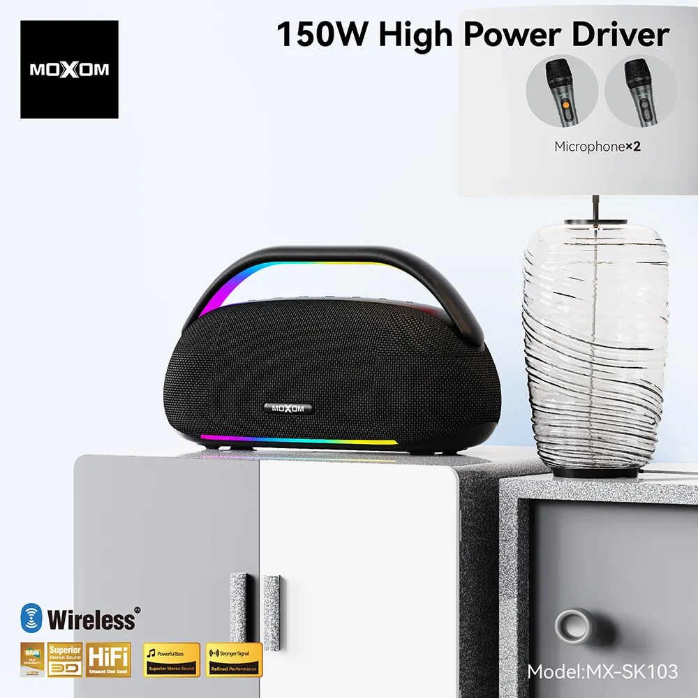 Zvucnik bluetooth Moxom MX-SK103 sa dva mikrofona crni