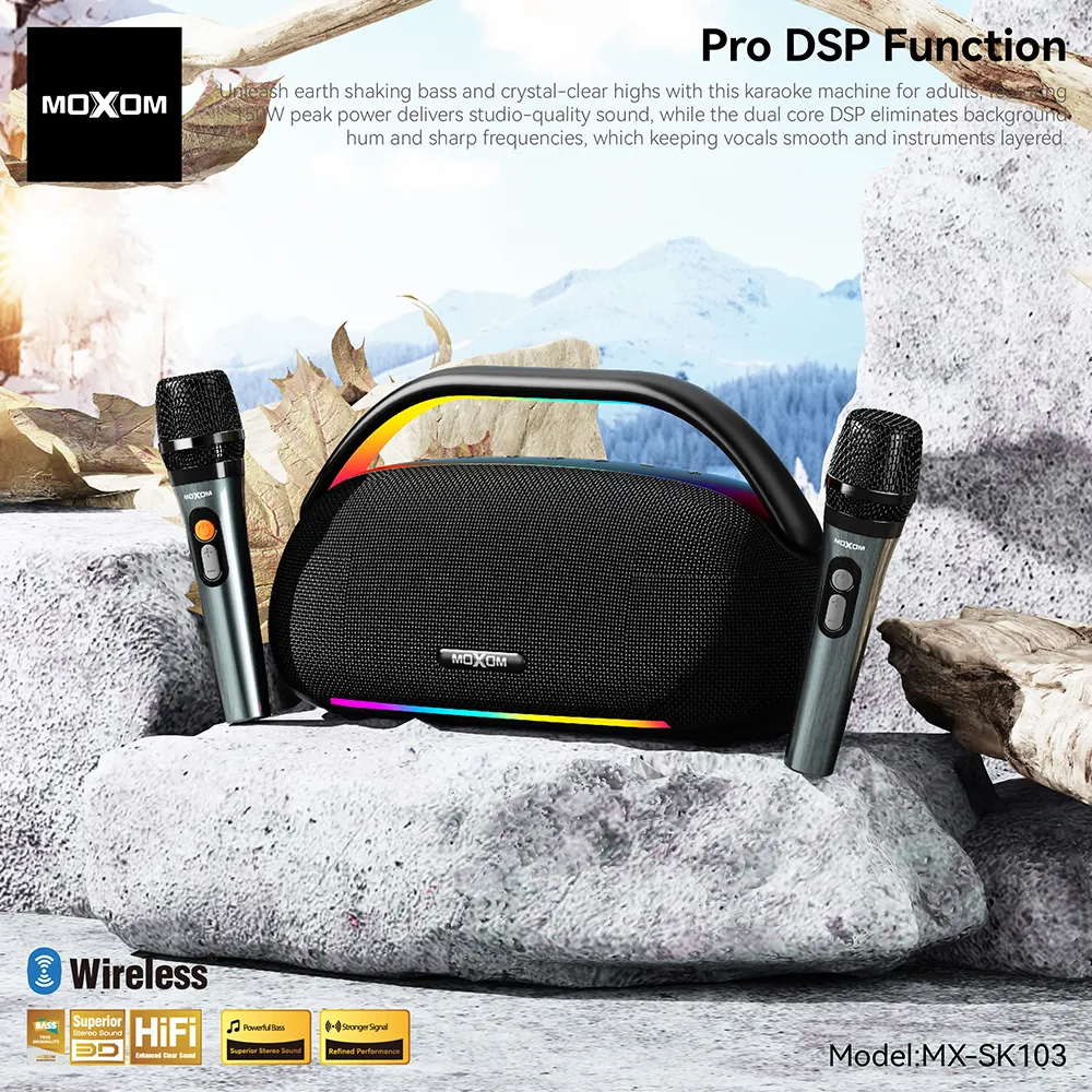 Zvucnik bluetooth Moxom MX-SK103 sa dva mikrofona crni