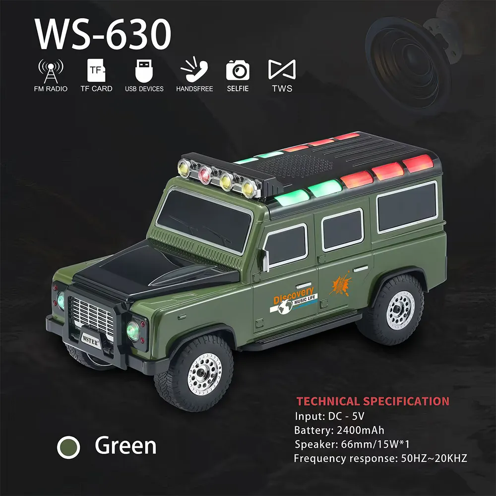 Zvucnik bluetooth WS-630 auto zeleni