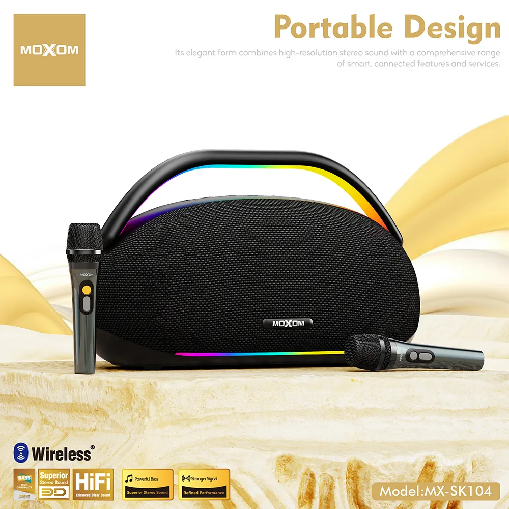 Zvucnik bluetooth Moxom MX-SK104 sa dva mikrofona crni
