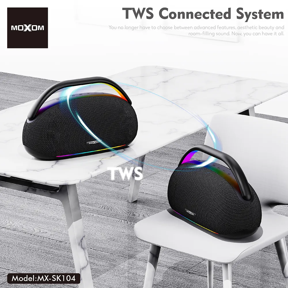 Zvucnik bluetooth Moxom MX-SK104 sa dva mikrofona crni