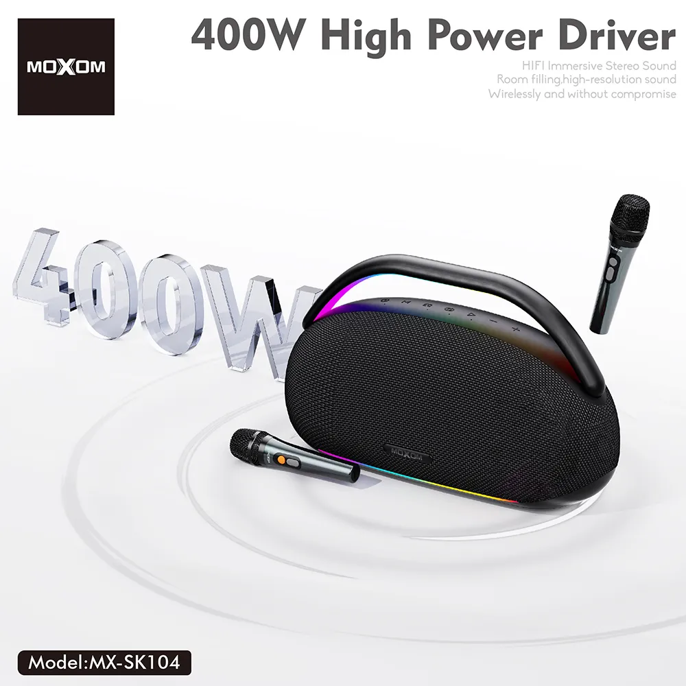 Zvucnik bluetooth Moxom MX-SK104 sa dva mikrofona crni