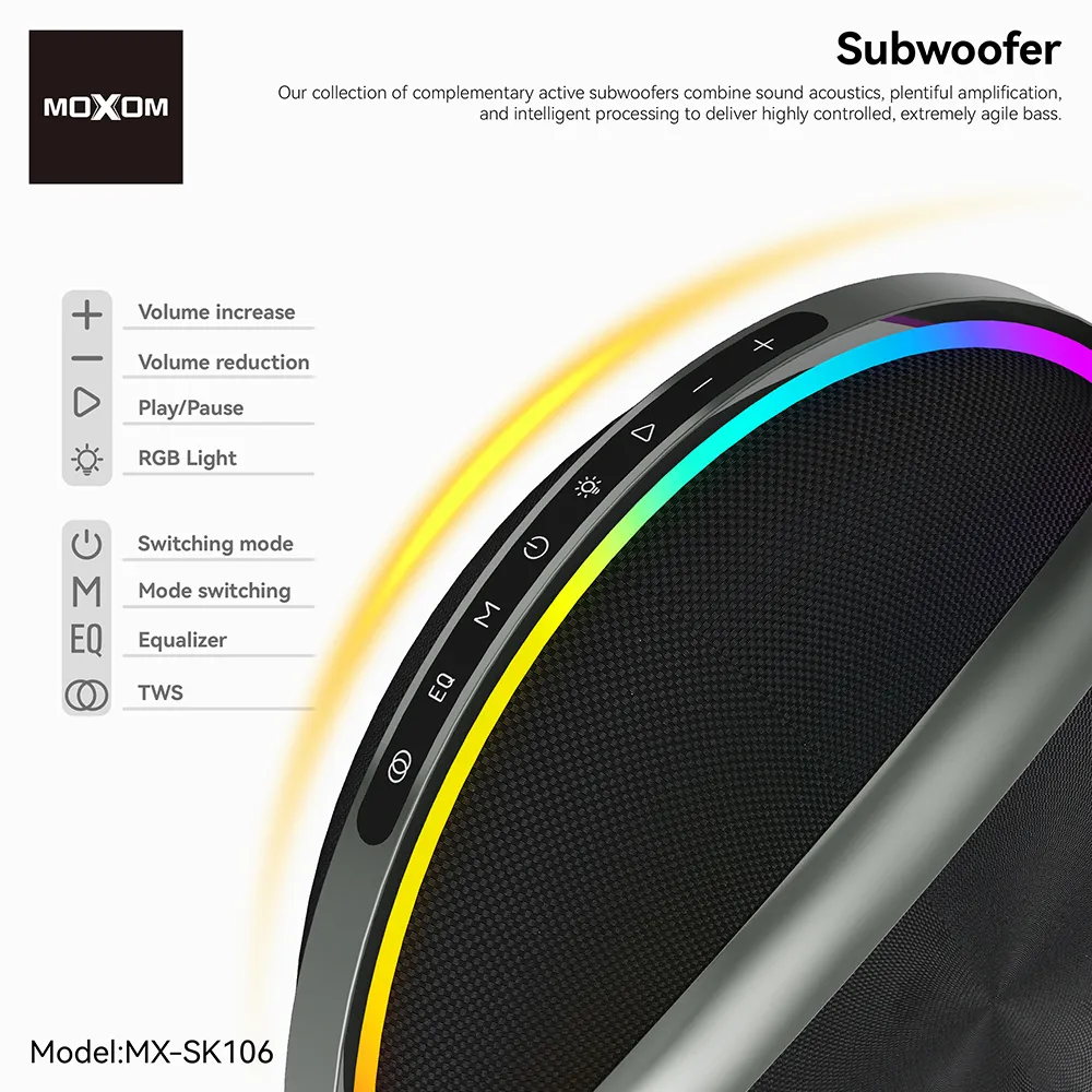 Zvucnik bluetooth Moxom MX-SK106 sa dva mikrofona crni
