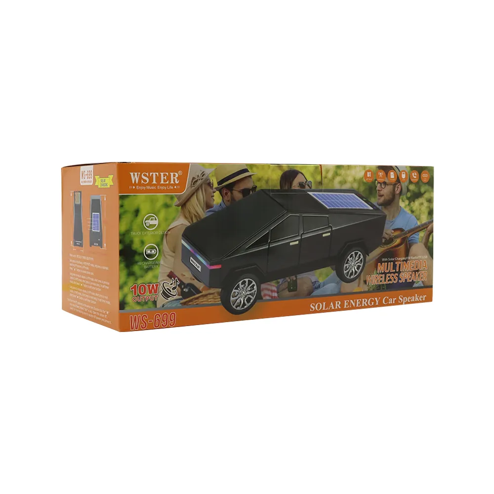Zvucnik bluetooth WS-699 sa solarnim punjenjem auto narandzasti