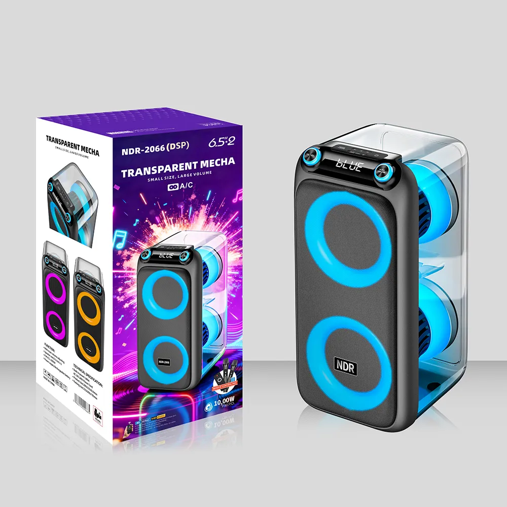 Zvucnik bluetooth NDR-2066 60W 2 x 6,5inca sa dva mikrofona providni