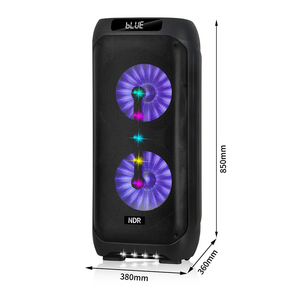 Zvucnik bluetooth NDR-S112 40W 2 x 12inca sa dva mikrofona crni
