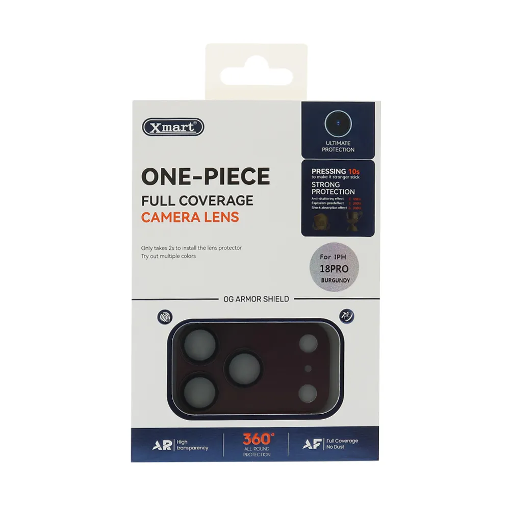 Folija za zastitu kamere X-MART Full Coverage za iPhone 18 Pro (6.3) dark cherry