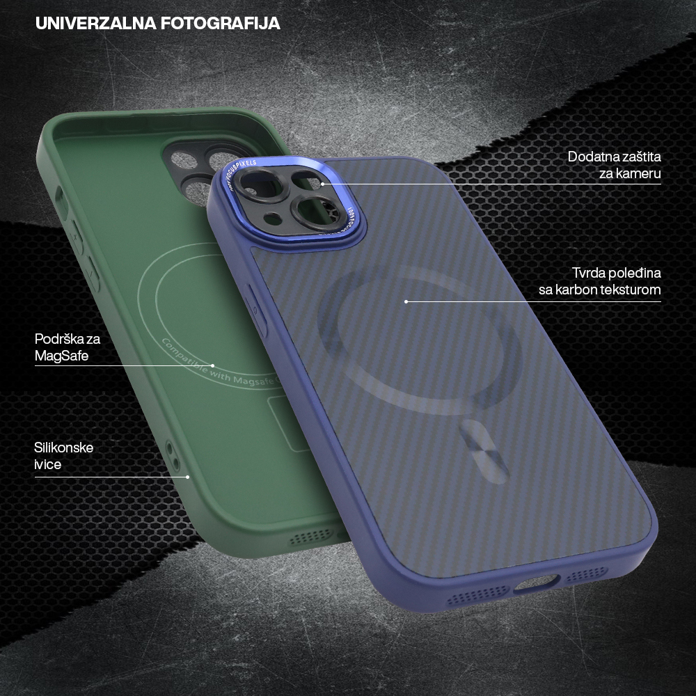 Futrola CARBON MagSafe za iPhone 11 (6.1) crna (small camera) - Slika 2