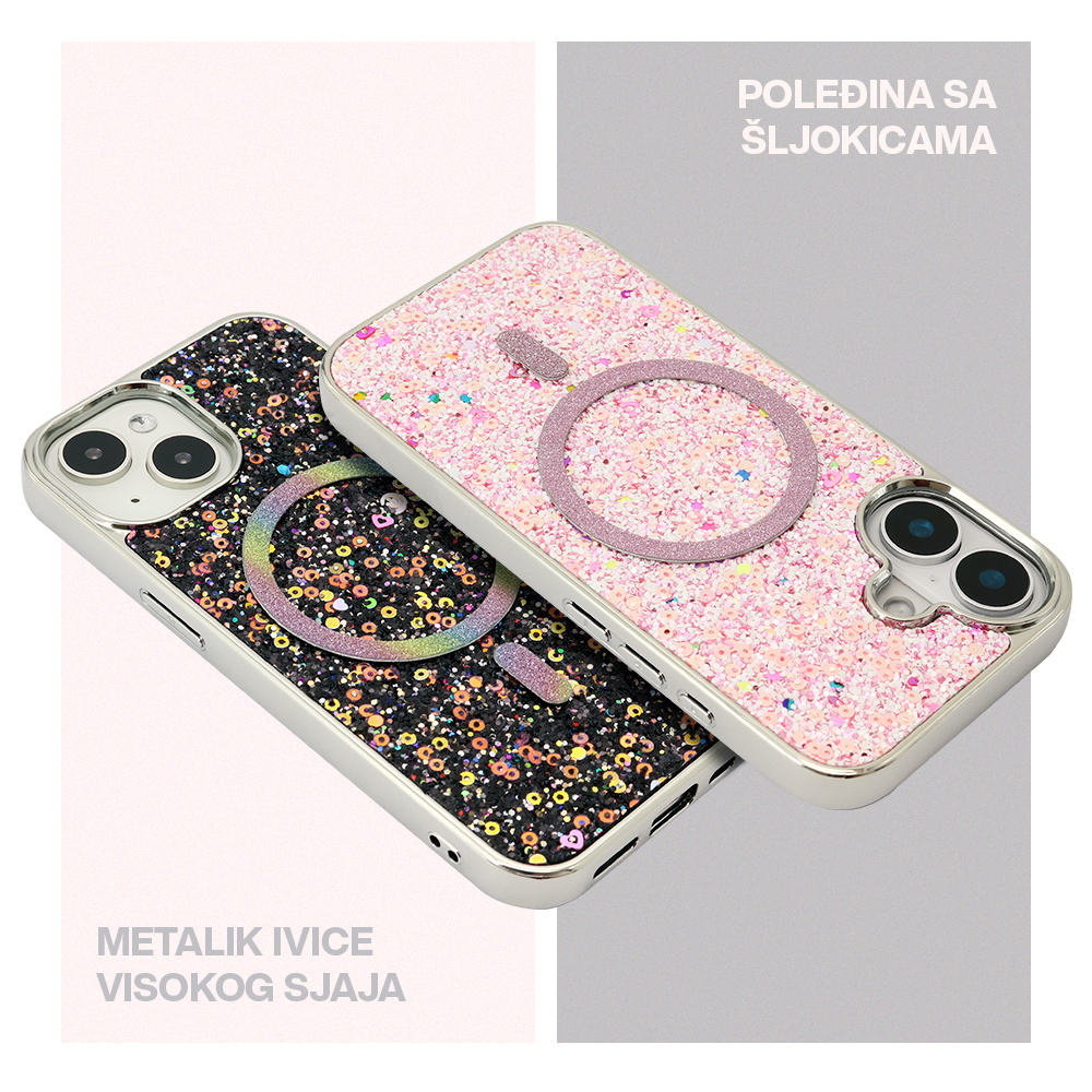 Futrola GLAM GLOW MagSafe za Samsung S937B Galaxy S25 Edge 5G crna - Slika 2