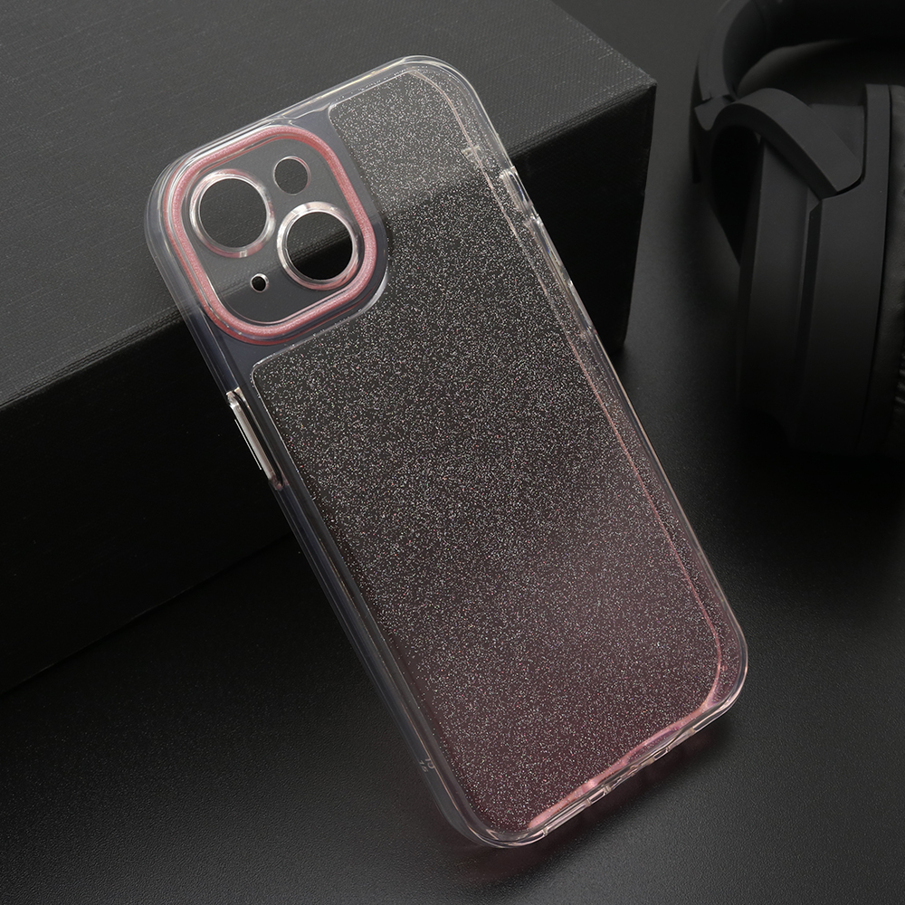 Futrola OMBRE GLITTER za iPhone 15 (6.1) roze