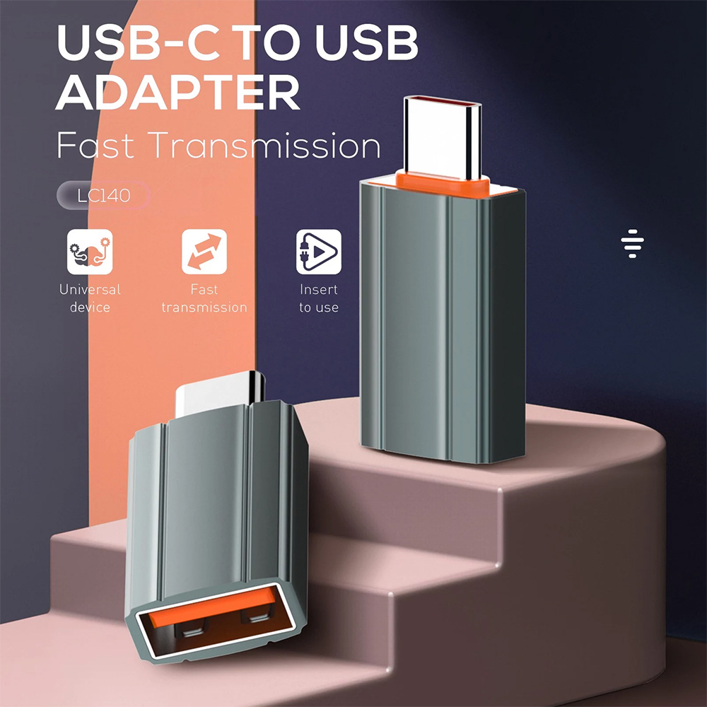 Adapter LDNIO LC140 USB na Type C sivi - Slika 2
