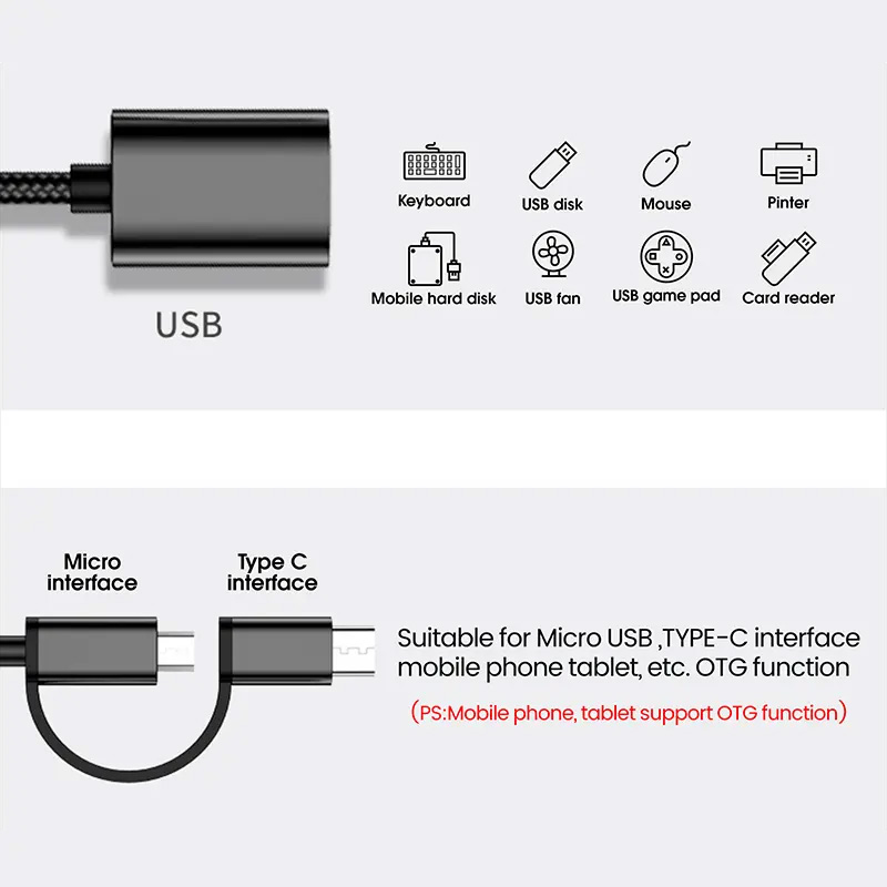 Adapter OTG Jinghua Type C - micro USB na USB Z 3.0 - Slika 2