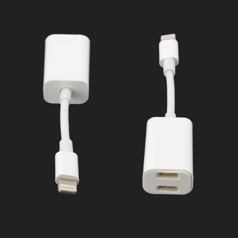 Adapter za slusalice i punjenje IP-8 iPhone lightning beli - Slika 2