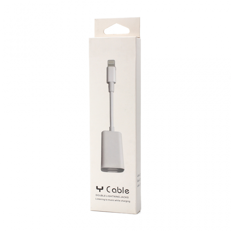 Adapter za slusalice i punjenje IP-8 iPhone lightning beli - Slika 3