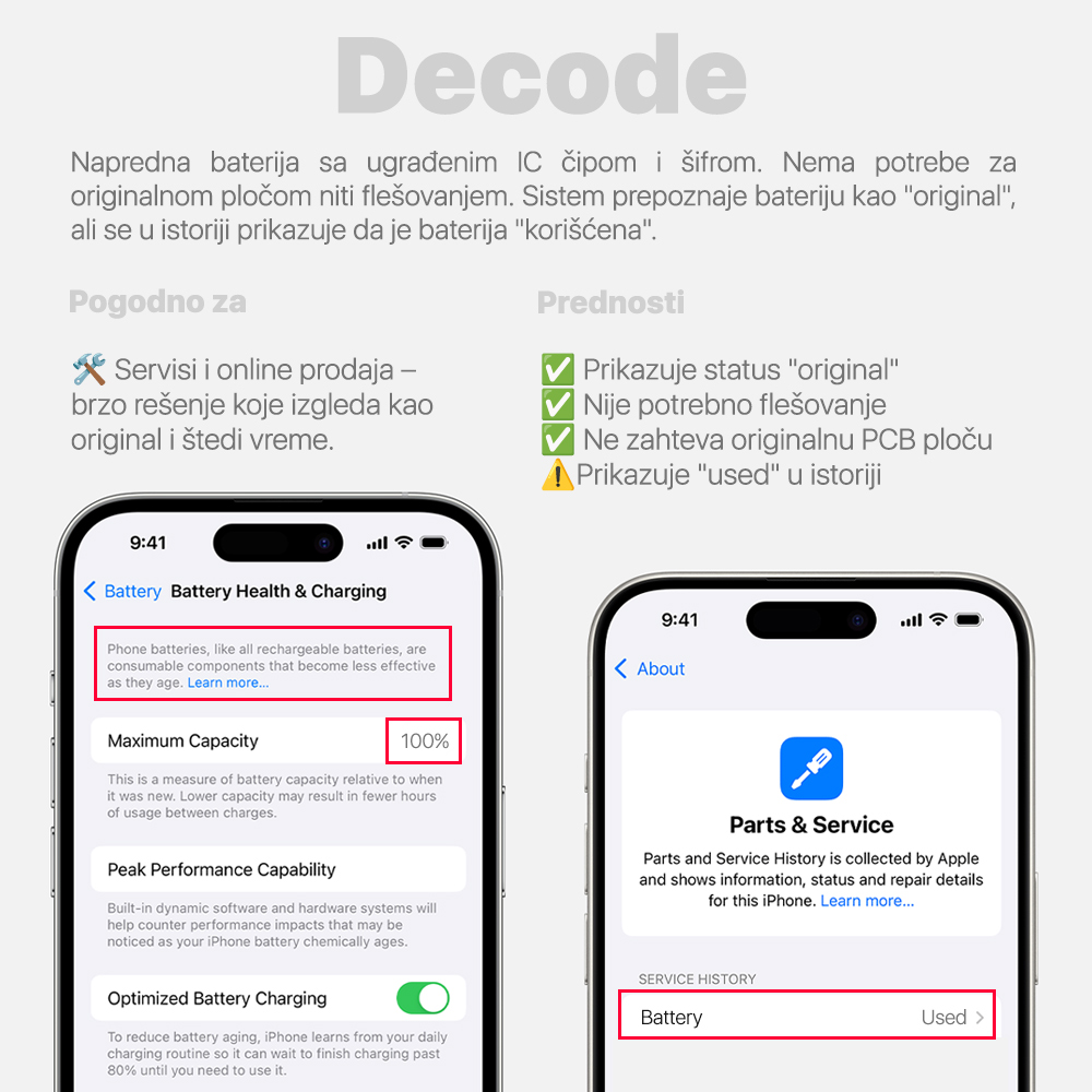 Baterija Deji Decode za iPhone 14 Plus (4810mAh)HC - Slika 3