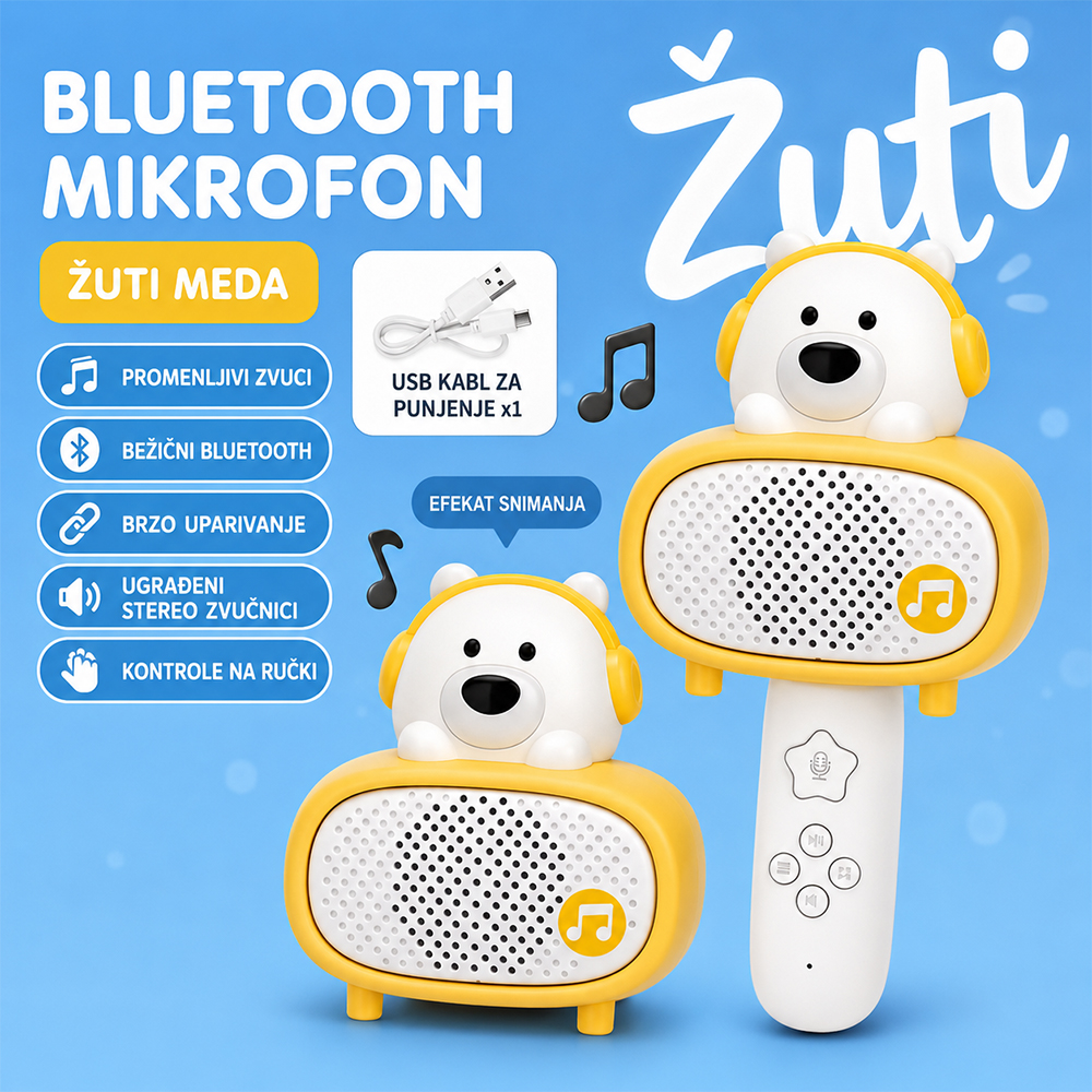 Bluetooth mikrofon Bear beli - Slika 2