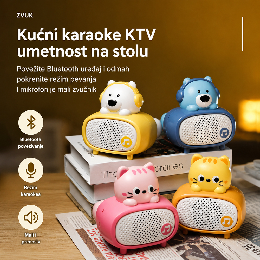 Bluetooth mikrofon Cat rozi - Slika 3