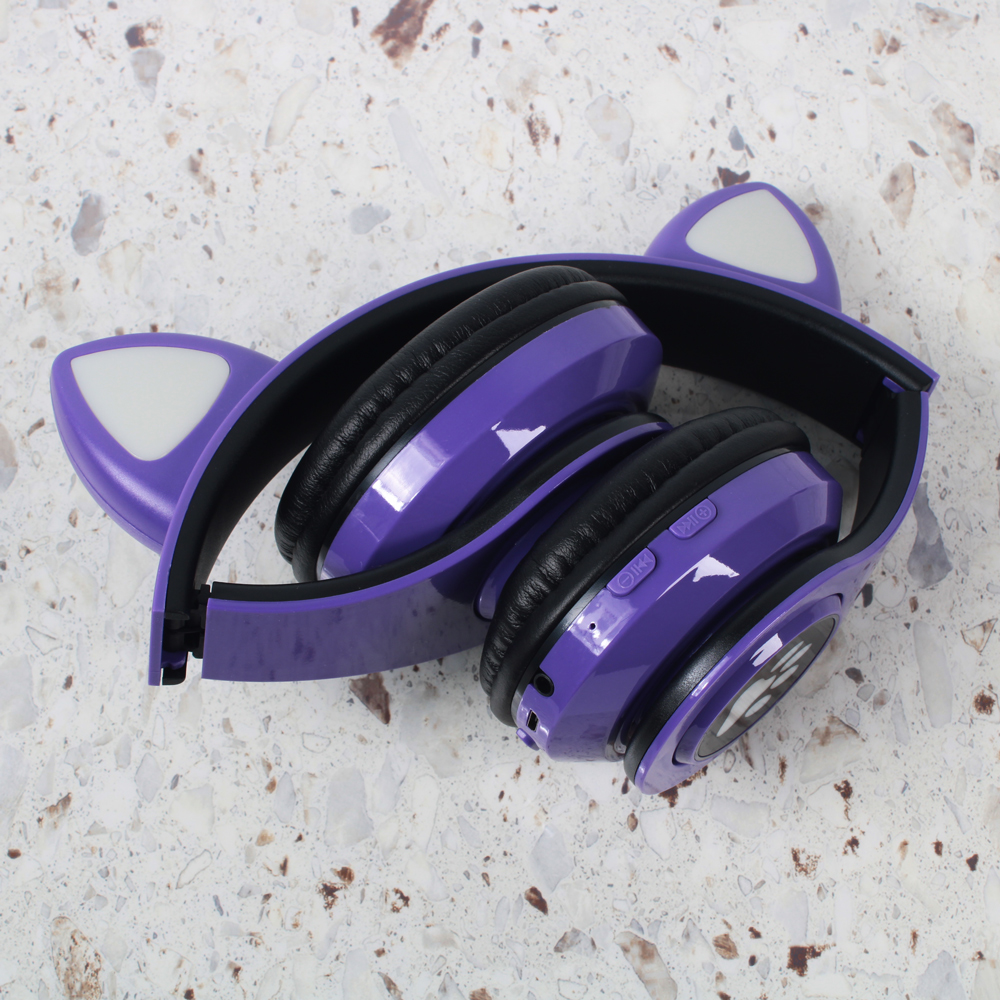 Bluetooth slusalice Cat Ear ljubicaste - Slika 2