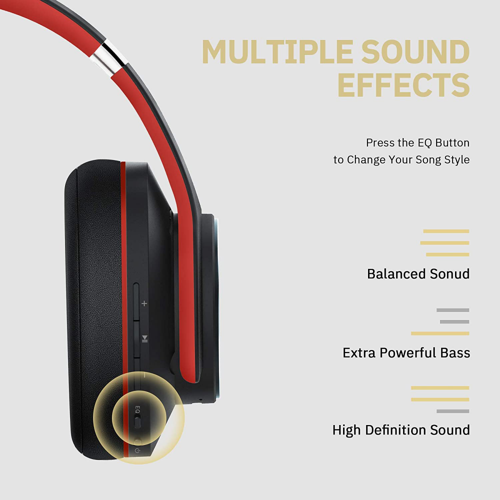 Bluetooth slusalice DOQAUS VOUGE 5 crvene - Slika 3