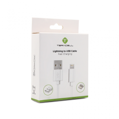 Data kabl Teracell Plus 2.4A za iPhone lightning beli 2m