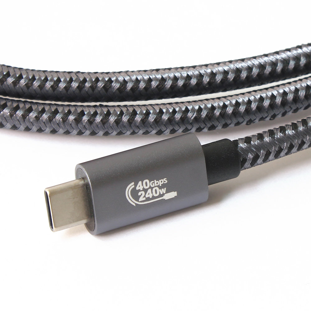 Data kabl Thunderbolt PD na Type C 40Gbps 240W 5K sivi 1m - Slika 2