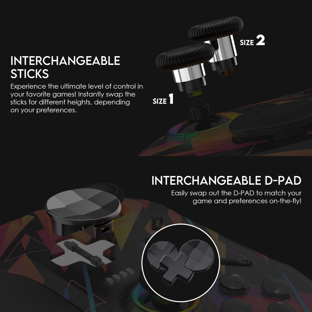 Joypad wireless Fantech WGP15 EOS PRO multiplatform RGB rainbow - Slika 2