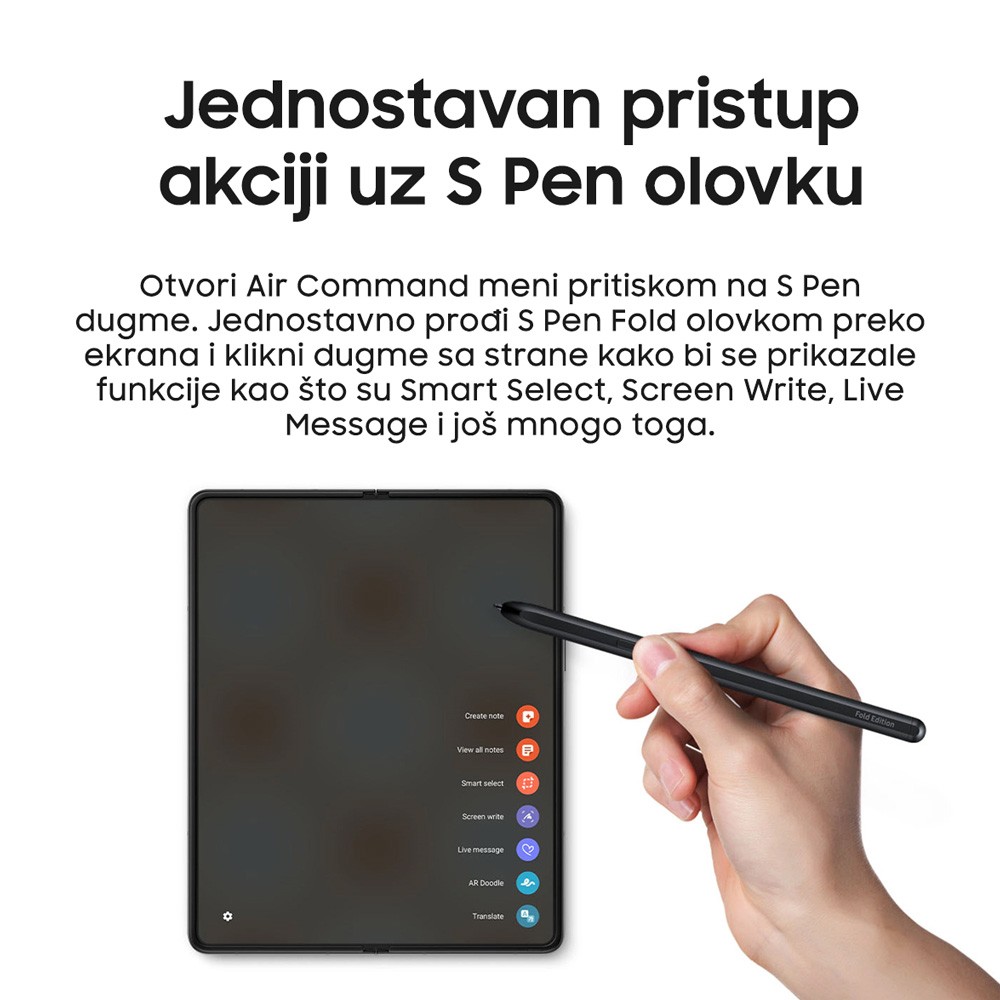 Olovka za touch screen za Samsung Z Fold 3 crna tip 2 - Slika 3
