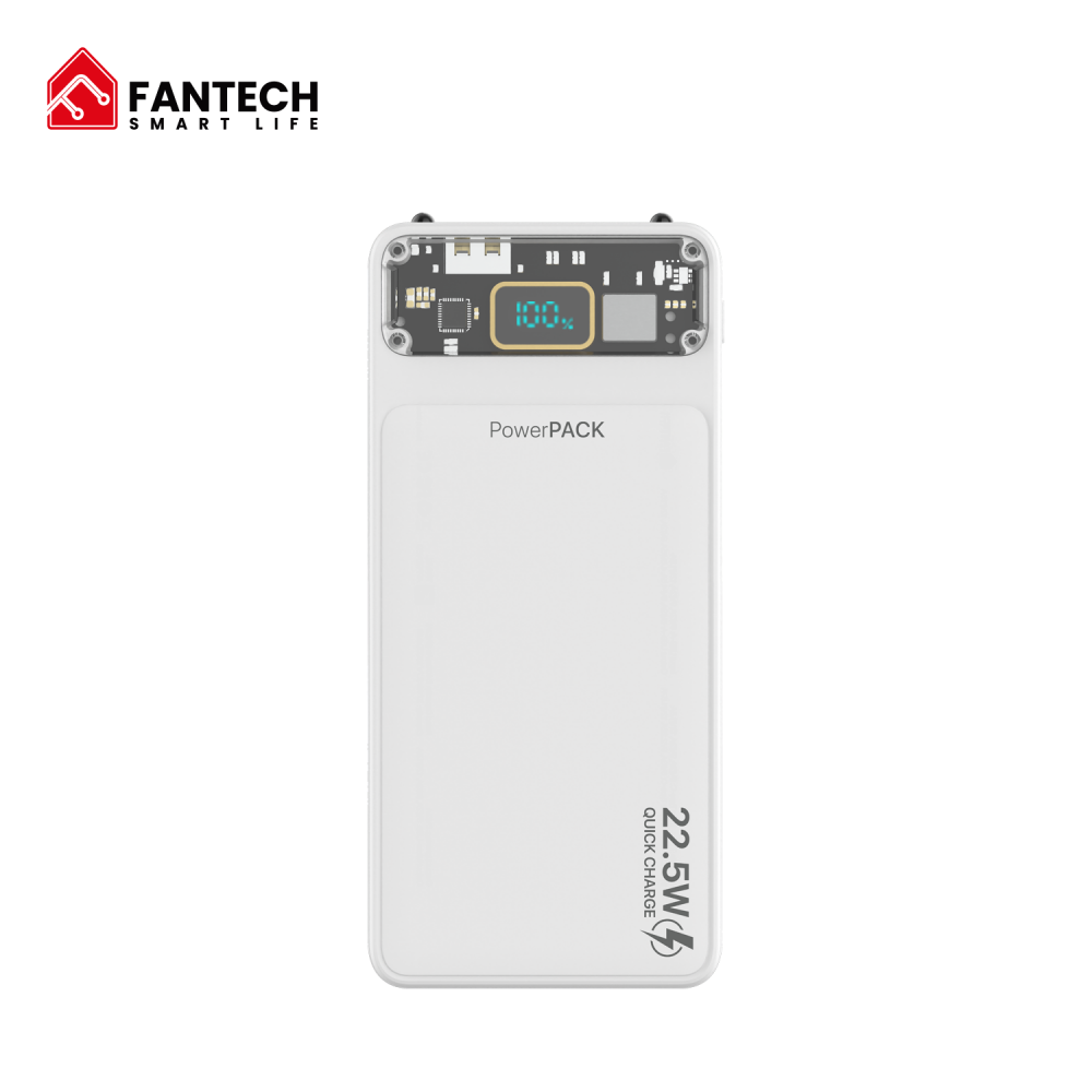 Power bank Prenosiva baterija Fantech T1 10000mAh QC, PD, 22.5W beli - Slika 2