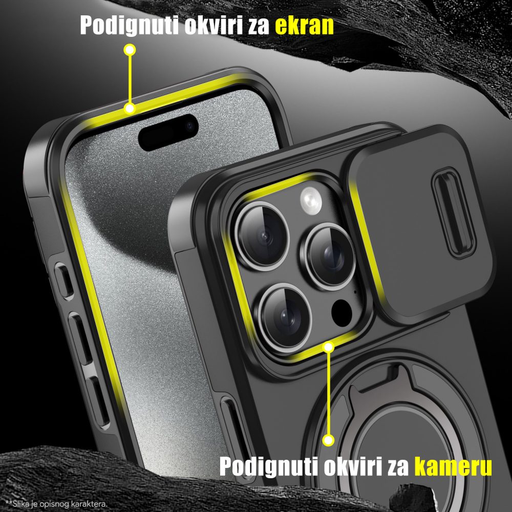 Maska CamShield Ring stand za iPhone 16 Pro 6.3 plava - Slika 3
