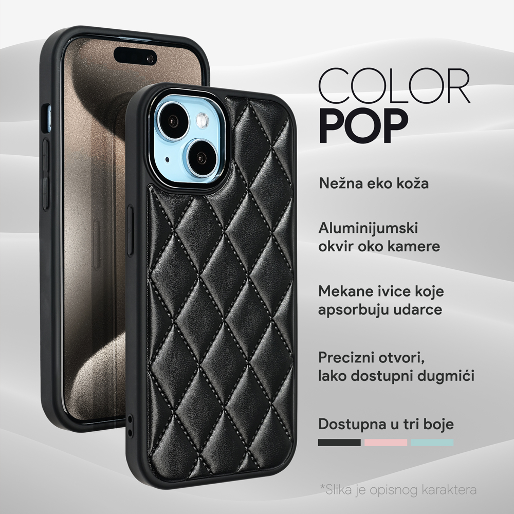 Maska Color Pop za iPhone 15 6.1 crna - Slika 2