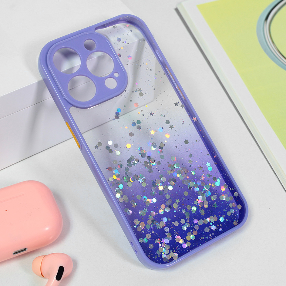 Maska Frame Glitter za iPhone 14 Pro 6.1 ljubicasta - Slika 2