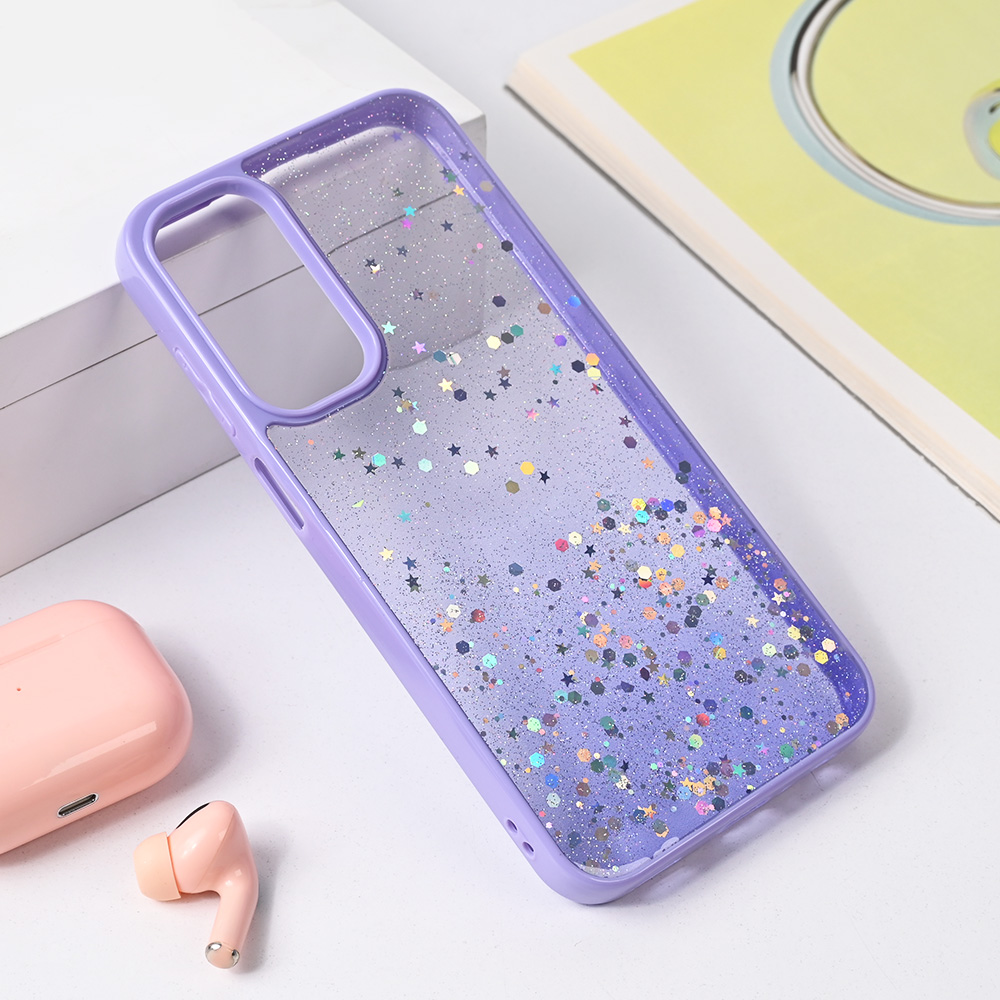 Maska Frame Glitter za Samsung A256B Galaxy A25 ljubicasta