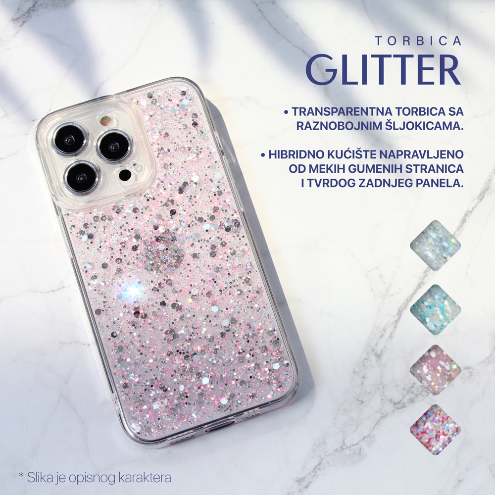 Maska Glitter za iPhone 13 Pro 6.1 ljubicasta - Slika 3