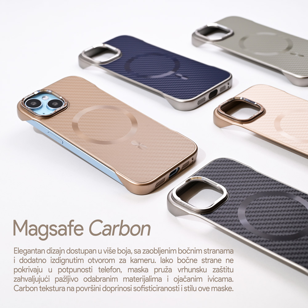 Maska Magsafe Carbon za iPhone 15 Pro Max 6.7 siva - Slika 3