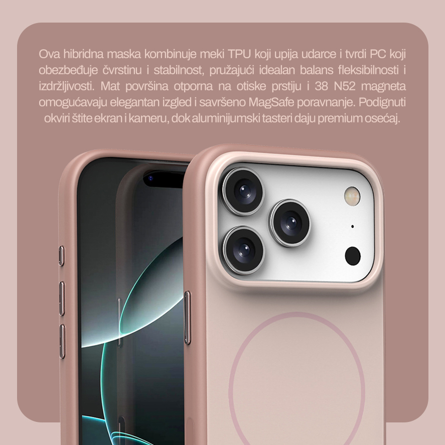 Maska Magsafe Matte Line za iPhone 17 Pro/18 Pro 6.3 braon - Slika 2
