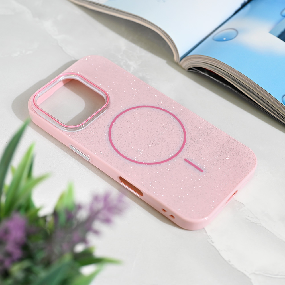 Maska Magsafe Sparkle Dust za iPhone 16 Pro 6.3 roze