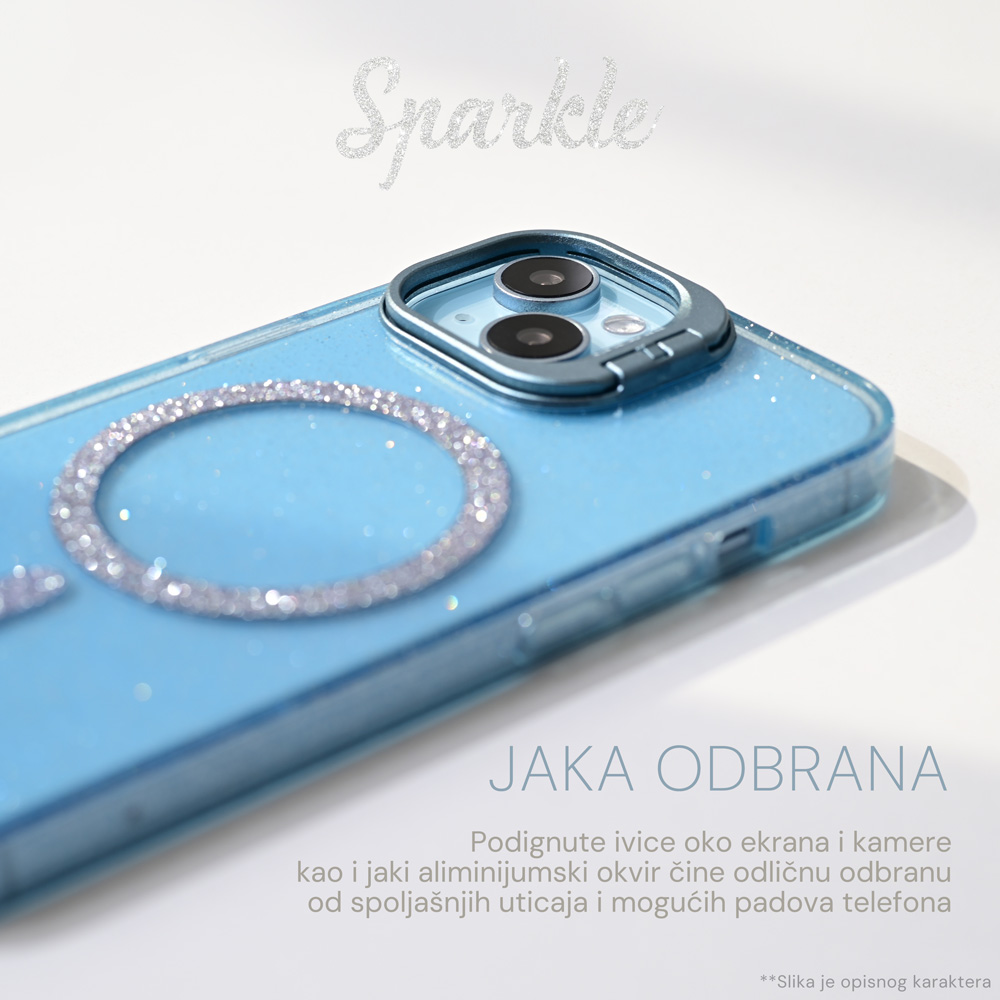 Maska Magsafe Sparkle za iPhone 13 Pro 6.1 plava - Slika 3