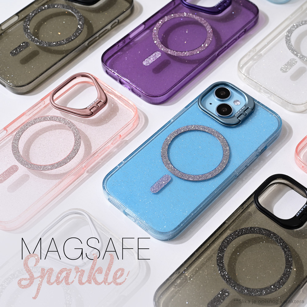Maska Magsafe Sparkle za iPhone 15 Pro 6.1 roze